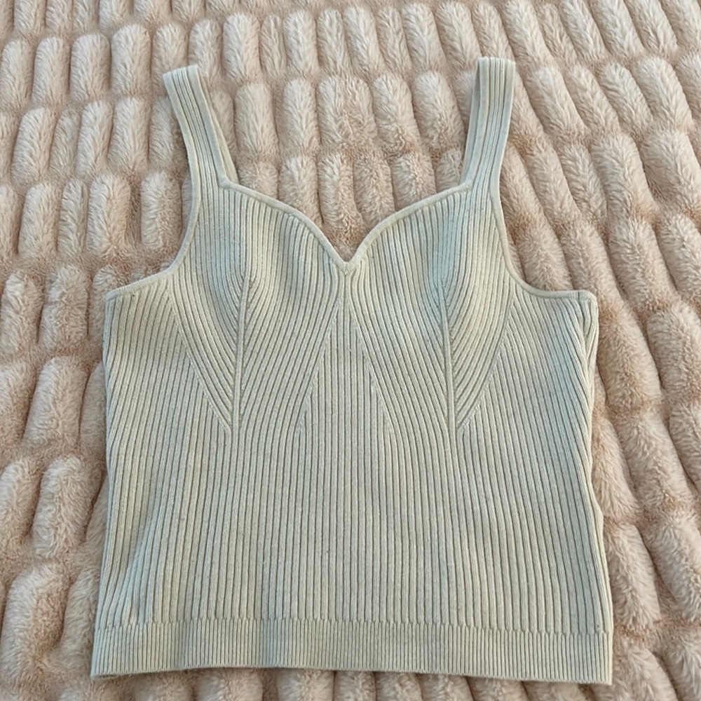 Abercrombie & Fitch ribbed sweetheart knit top